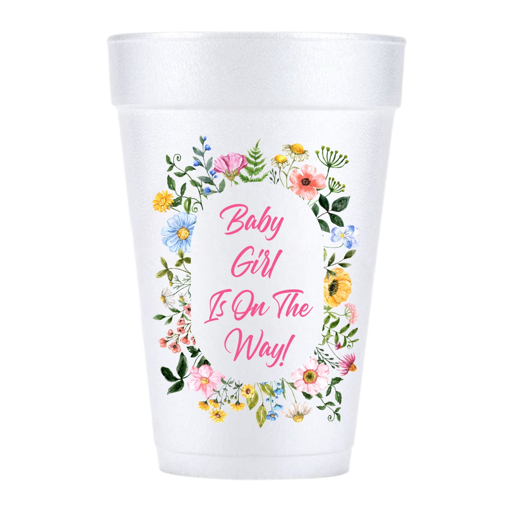 Princess Baby Shower, Baby Shower Styrofoam Cups, Pink Baby Shower, It’s a Girl, top Baby Shower Foam Cups (C90085)